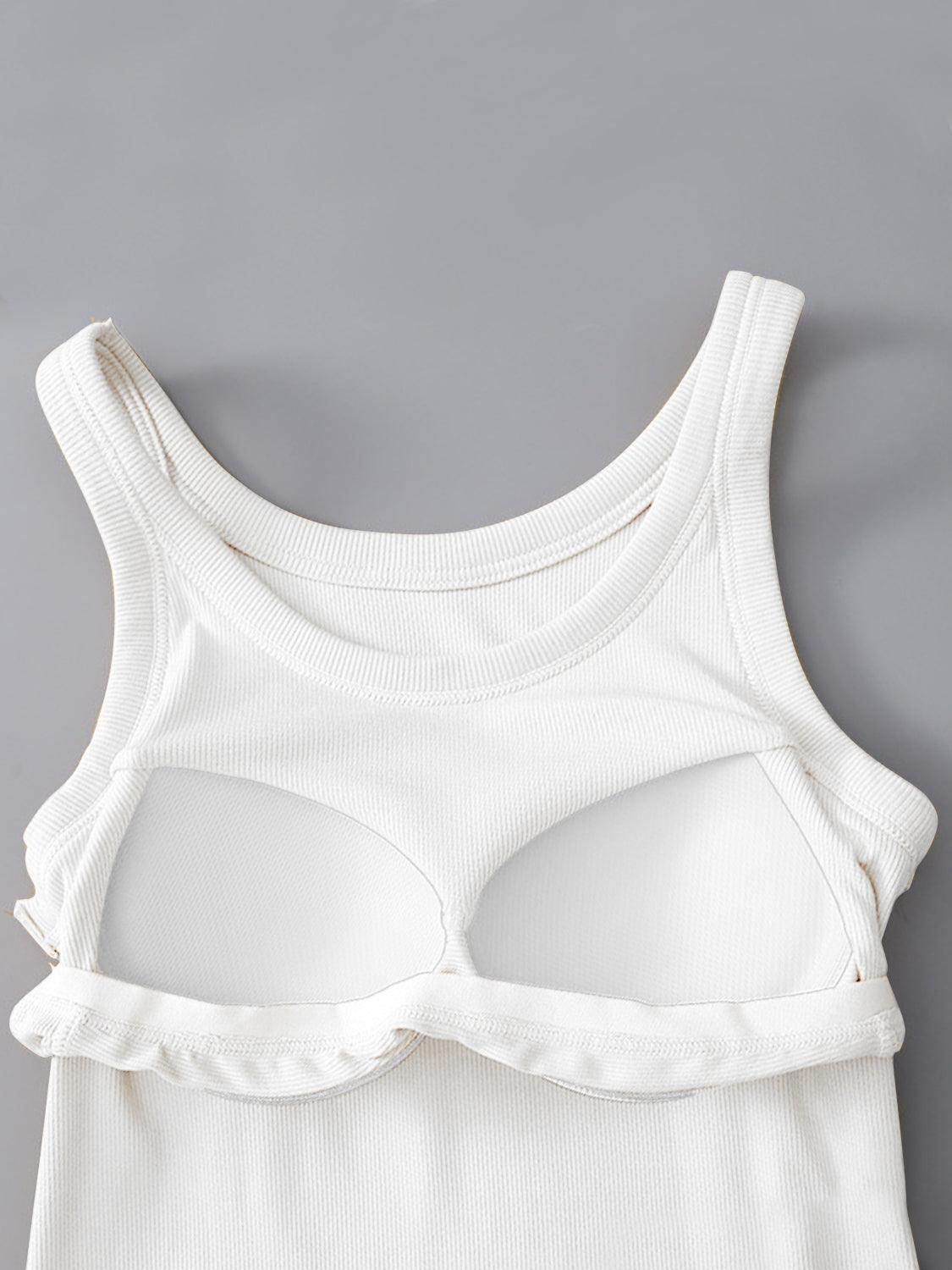 Round Neck Tank with Bra for Everyday Comfort Wear