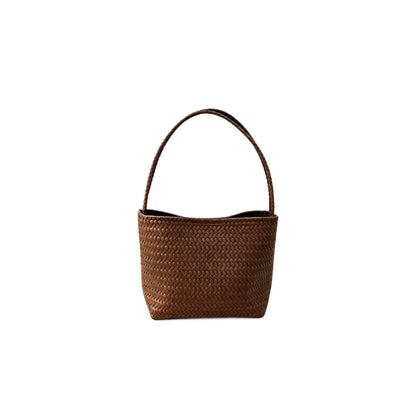 Vintage Woven-pattern Bucket Bag For Women With A Luxurious Feel