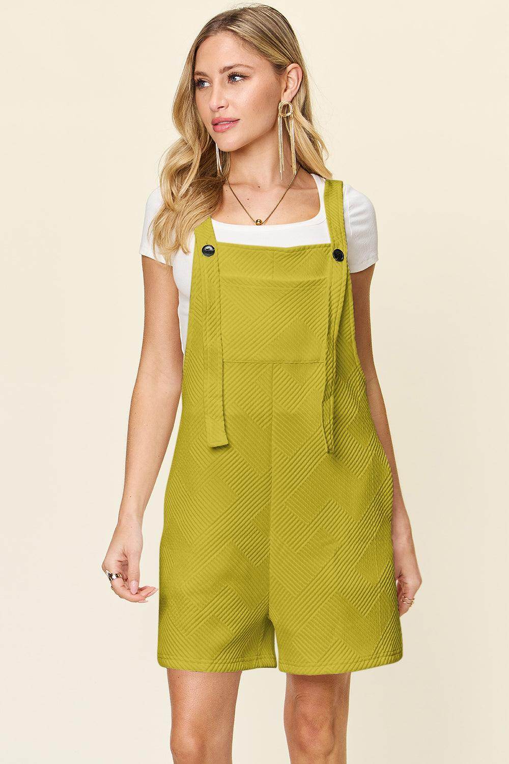 Double Take Full Size Texture Sleeveless Romper for Women