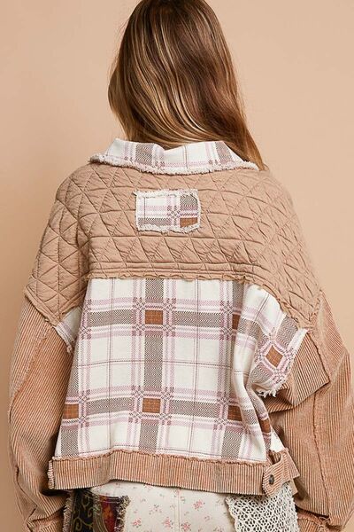 Women Retro Corduroy Jacquard Patchwork Button Up Jacket – Unique &amp; Stylish Outerwear