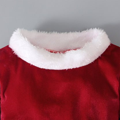 Winter Christmas Long-sleeved Shirt Bell Bottoms Hat Three-piece Children&