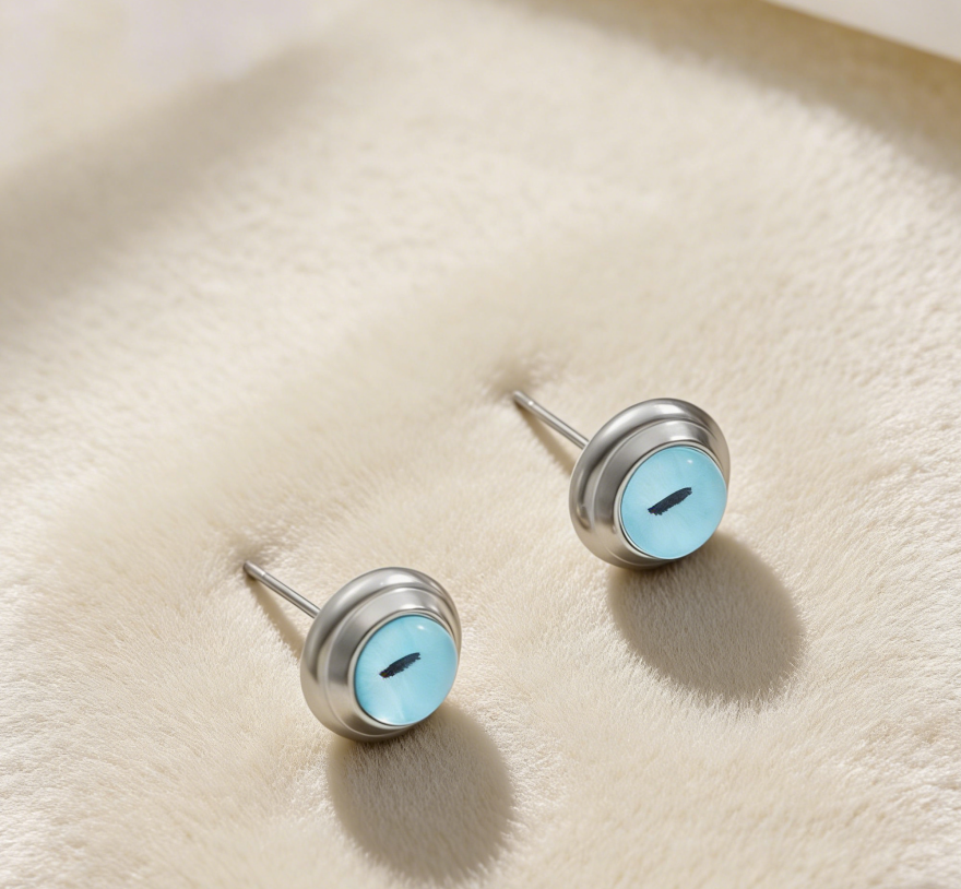 Evil Eye Stainless Steel Necklace &amp; Earrings