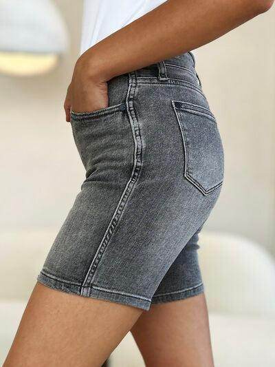 Judy Blue Full Size High Waist Washed Denim Shorts for Women
