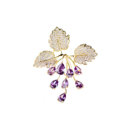 Fashionable And Elegant Grape Brooch Creative And Minimalist Pin