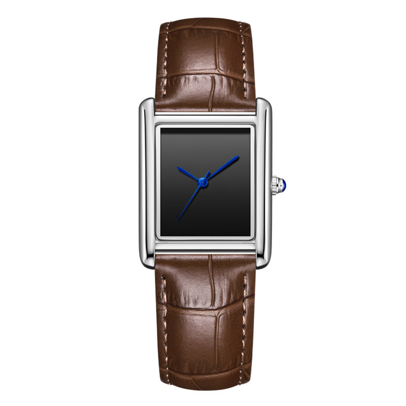 Couple Leather Watch Strap Simple Square Student&