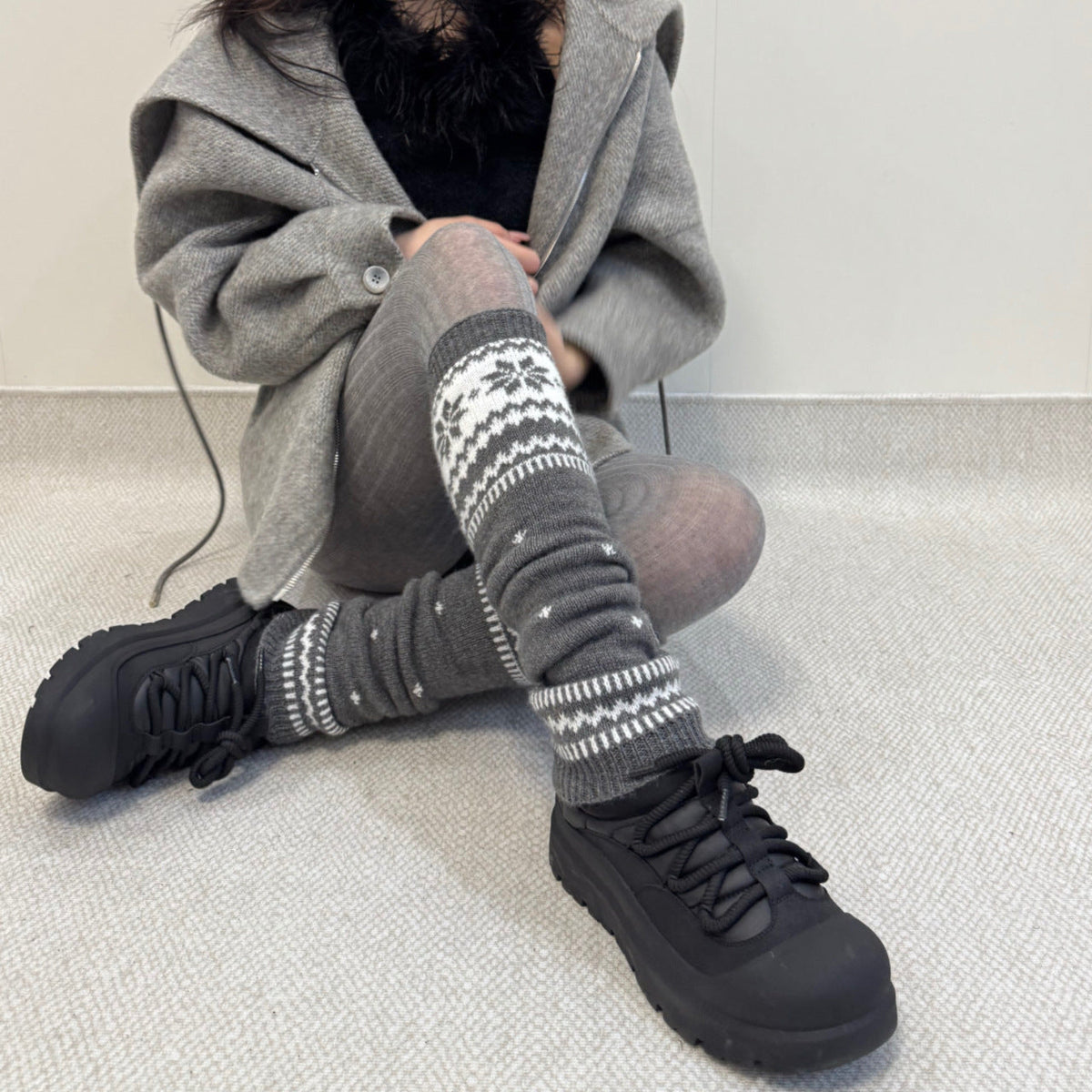Knitted Thermal Leg Warmers Slouch Socks And Zodiac-year Socks