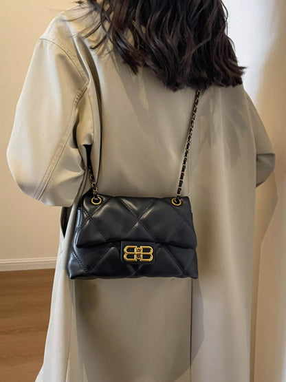 Quilted Flap Chain Crossbody Bag