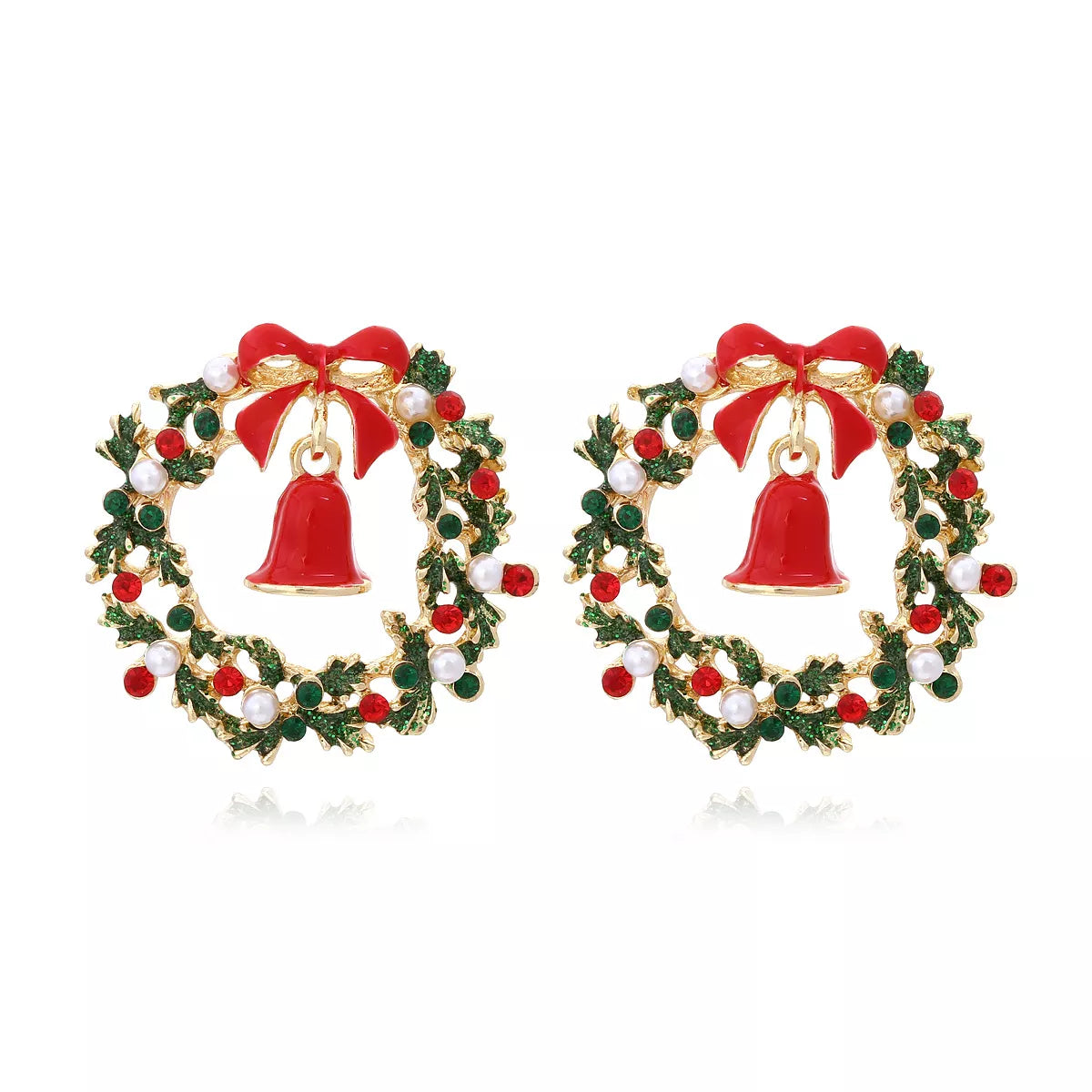 Christmas Wreath Bell Earrings