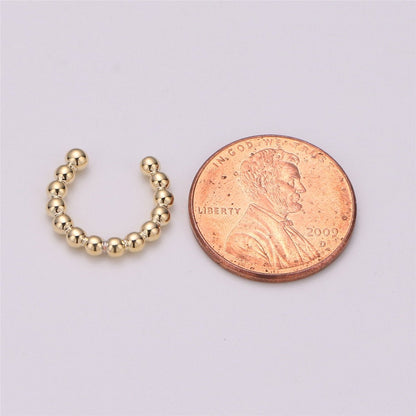 Beaded Ear Cuff, No Piercing Ear Cuff, Minimalist Ear Wrap, Gold Filled Cuff Earring, Huggie Earring fake helix piercing • cartilage cuff K-113