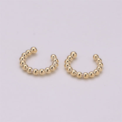 Beaded Ear Cuff, No Piercing Ear Cuff, Minimalist Ear Wrap, Gold Filled Cuff Earring, Huggie Earring fake helix piercing • cartilage cuff K-113