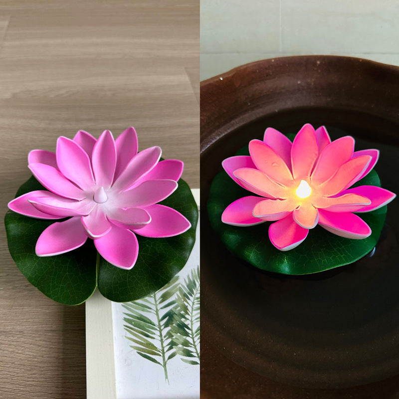 Floating Water Induction Lotus Colorful Waterproof Small Night Lamp