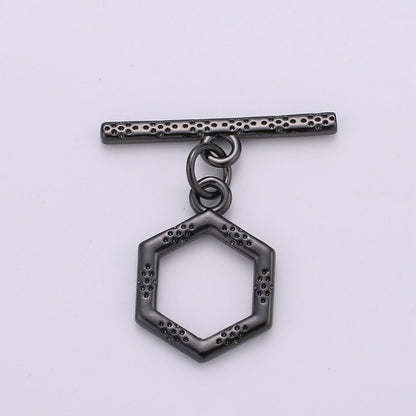 Bee hive Toggle Clasp, 24K Gold Filled Toggle Clasps - Unique OT Clasp Hexagon Geometric Clasp for geometric Jewelry Supply L-090 L-093 L-094 L-095