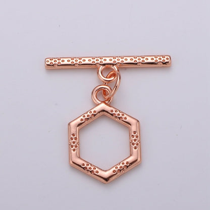 Bee hive Toggle Clasp, 24K Gold Filled Toggle Clasps - Unique OT Clasp Hexagon Geometric Clasp for geometric Jewelry Supply L-090 L-093 L-094 L-095