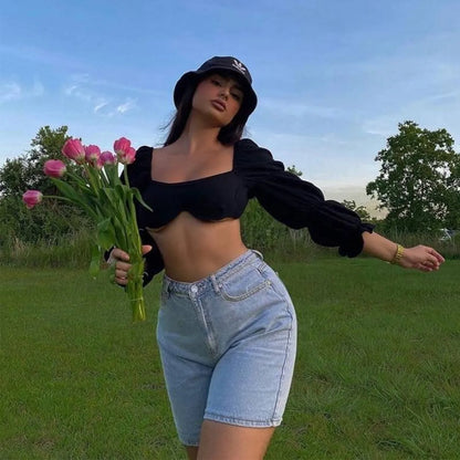 Bela Turtleneck Crop Top