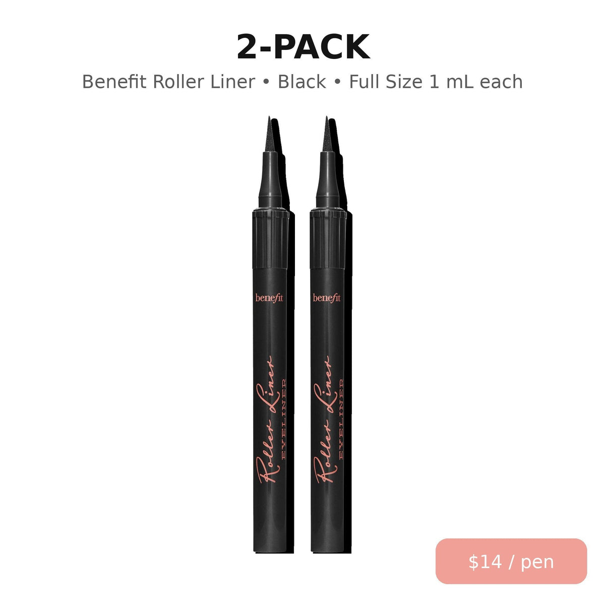 Benefit Roller Liner Waterproof Liquid Eyeliner – Black, Full Size 1 mL / 0.03 oz
