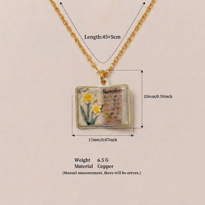 Retro Book Necklace For Women