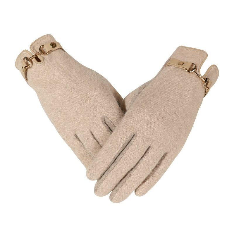 Cold Protection In Autumn And Winter Windproof Fleece Thick Touch Screen Warm Gloves
