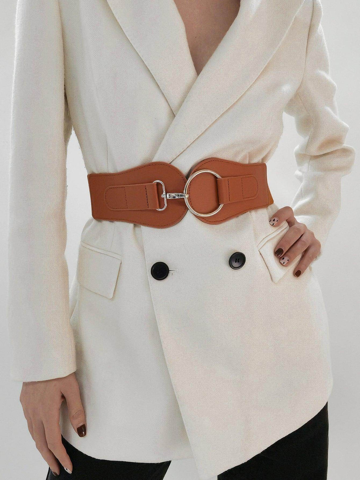 PU Elastic Wide Belt for Comfortable Fashion Fit