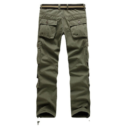 Mens Fleece-Lined Thickened Plus-Size Warm Loose-Fit Work Trousers