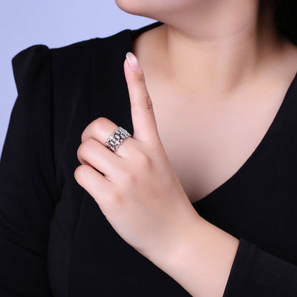 Big Cz Statement Ring in Gold / Silver Band for Statement Ring Midi Ring Adjustable S-475 S-476