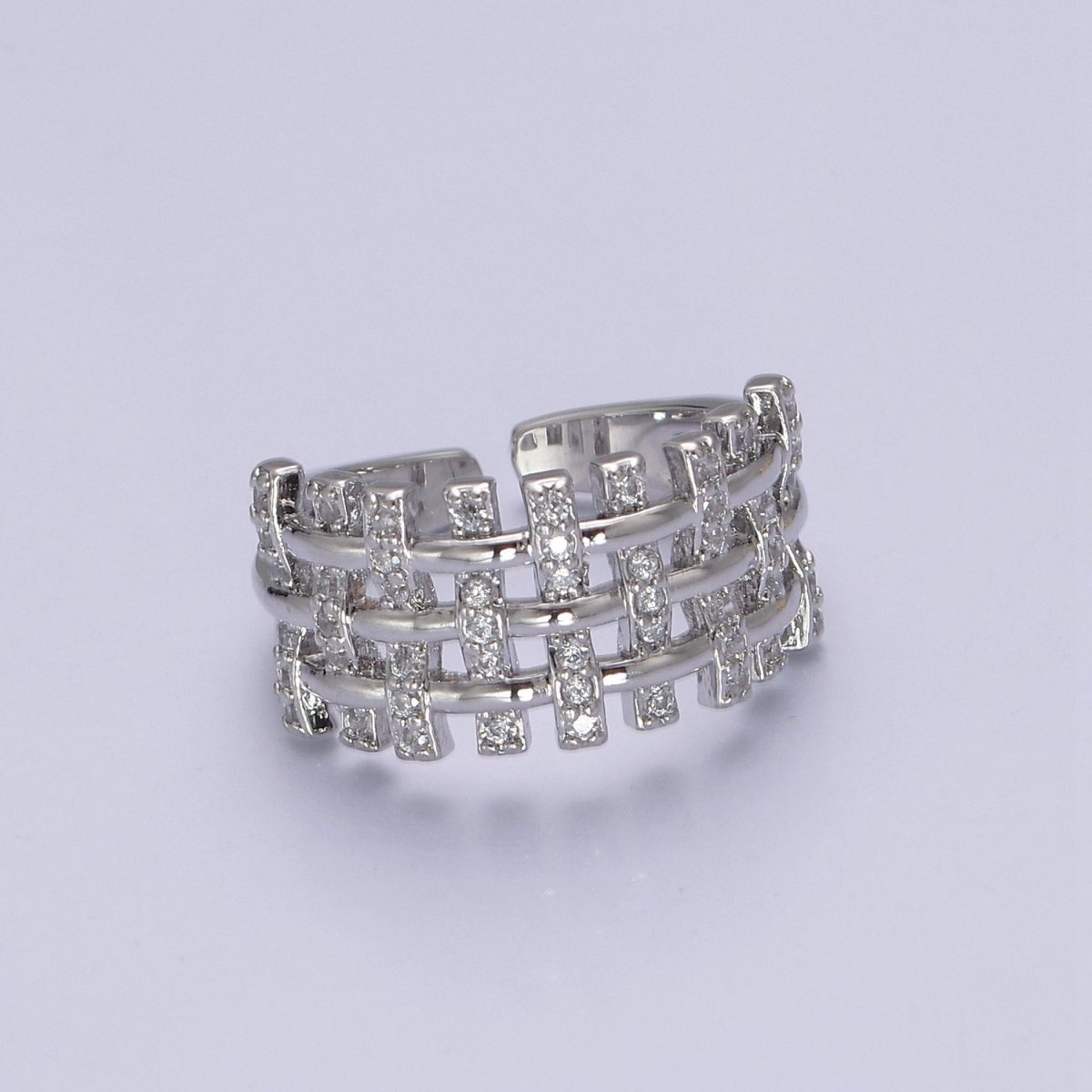 Big Cz Statement Ring in Gold / Silver Band for Statement Ring Midi Ring Adjustable S-475 S-476