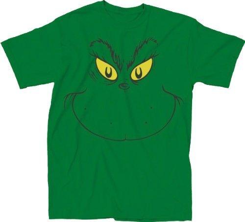 Big Face Grinch Seuss Adult Unisex Halloween Cosplay Costume T-shirt