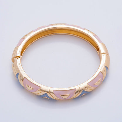 18K Gold Filled Summer Multicolor Enamel Bangle Bracelet | WA-03338 ~ WA-03353