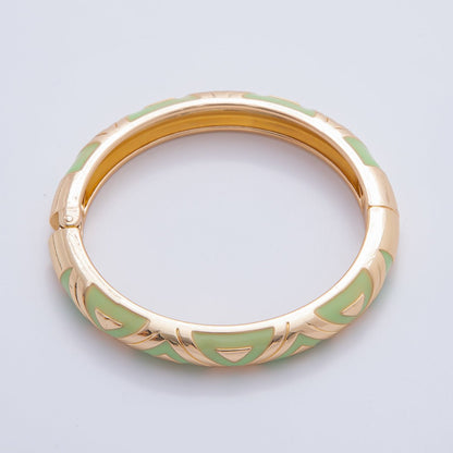 18K Gold Filled Summer Multicolor Enamel Bangle Bracelet | WA-03338 ~ WA-03353