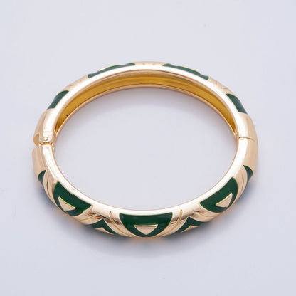 18K Gold Filled Summer Multicolor Enamel Bangle Bracelet | WA-03338 ~ WA-03353