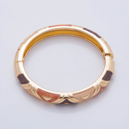 18K Gold Filled Summer Multicolor Enamel Bangle Bracelet | WA-03338 ~ WA-03353
