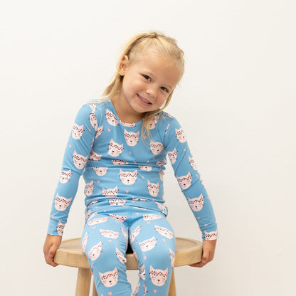 Pretty Pink Cat Big Kid Pajama
