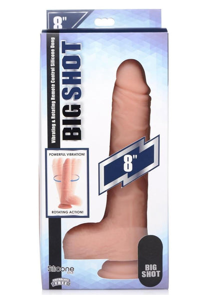 Big Shot Remote Controlled Vibrating and Rotating Silicone Dildo