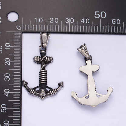 Big Stainless Steel Nautical Sailor Anchor Travel Good Luck Charm Pendant P1433