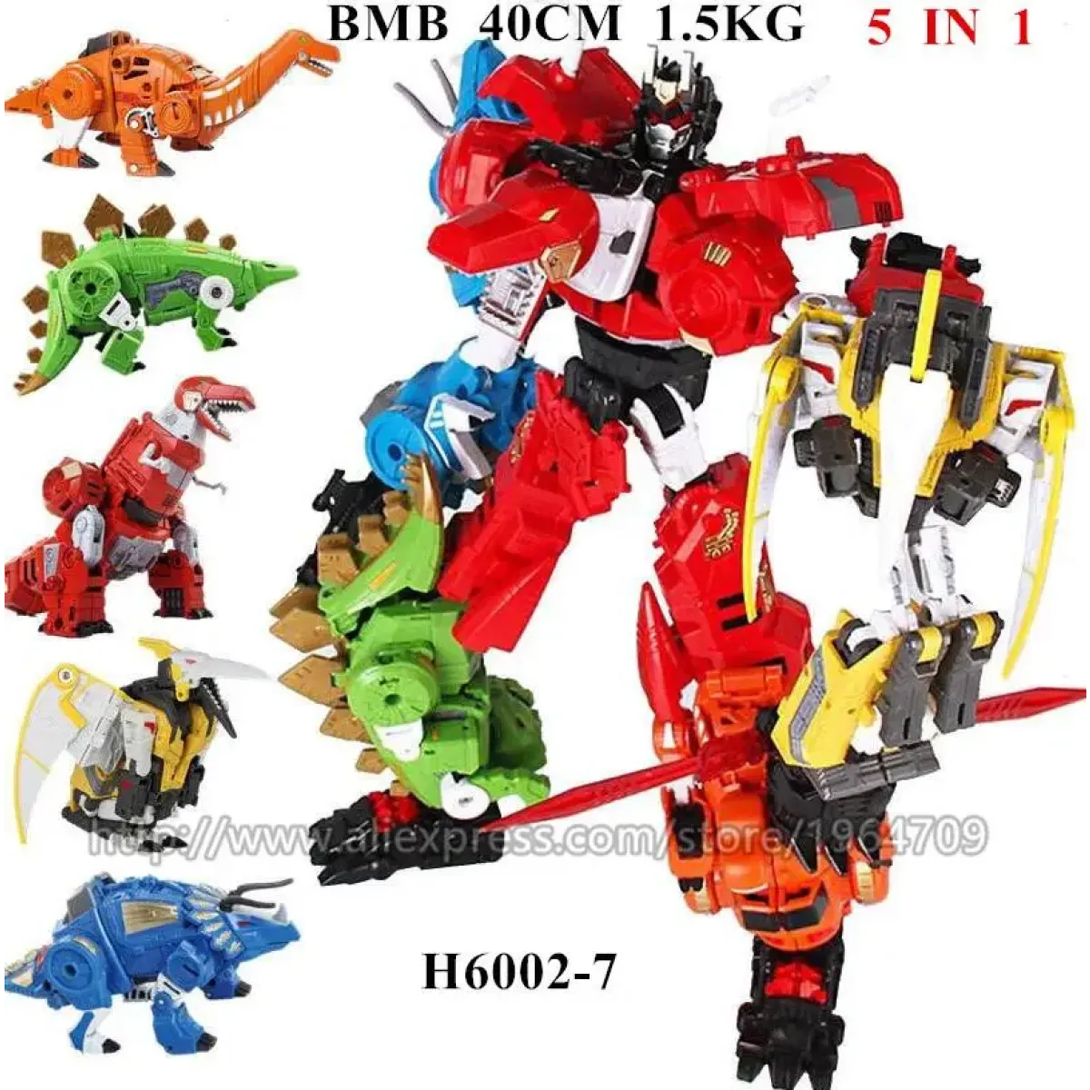 Jinbao 5-in-1 Big Transformation Predaking Anime Robot Action Figure