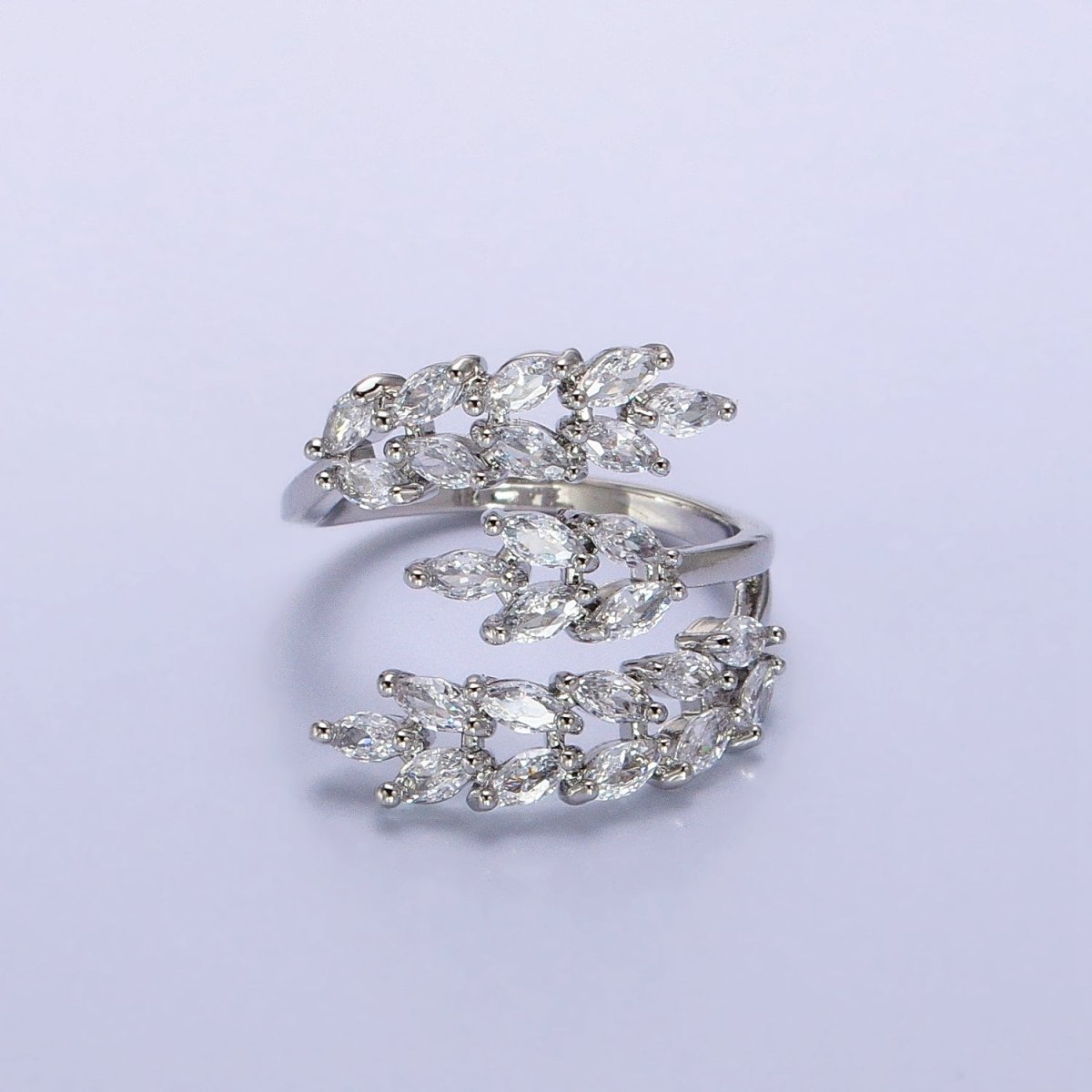 Big Wrap Gold Olive Marquise CZ Stone Statement Ring for Stackable Jewelry O1819 O1820