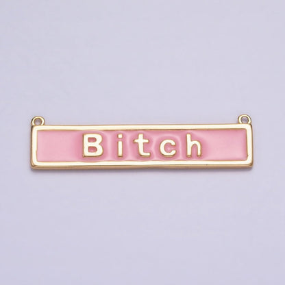 Bitch Word Charm Connectors Pendants in Gold Silver For Funny Novelty Necklace Component Y-832 Y-833