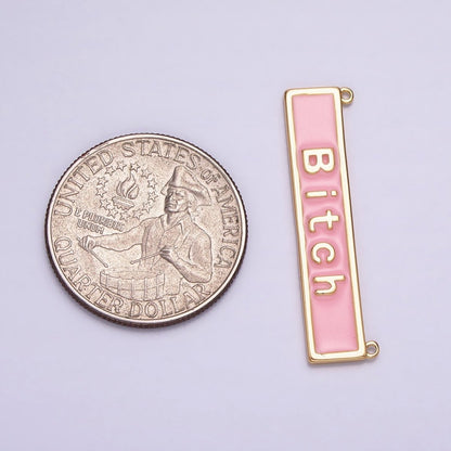 Bitch Word Charm Connectors Pendants in Gold Silver For Funny Novelty Necklace Component Y-832 Y-833