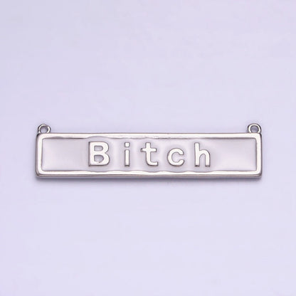 Bitch Word Charm Connectors Pendants in Gold Silver For Funny Novelty Necklace Component Y-832 Y-833