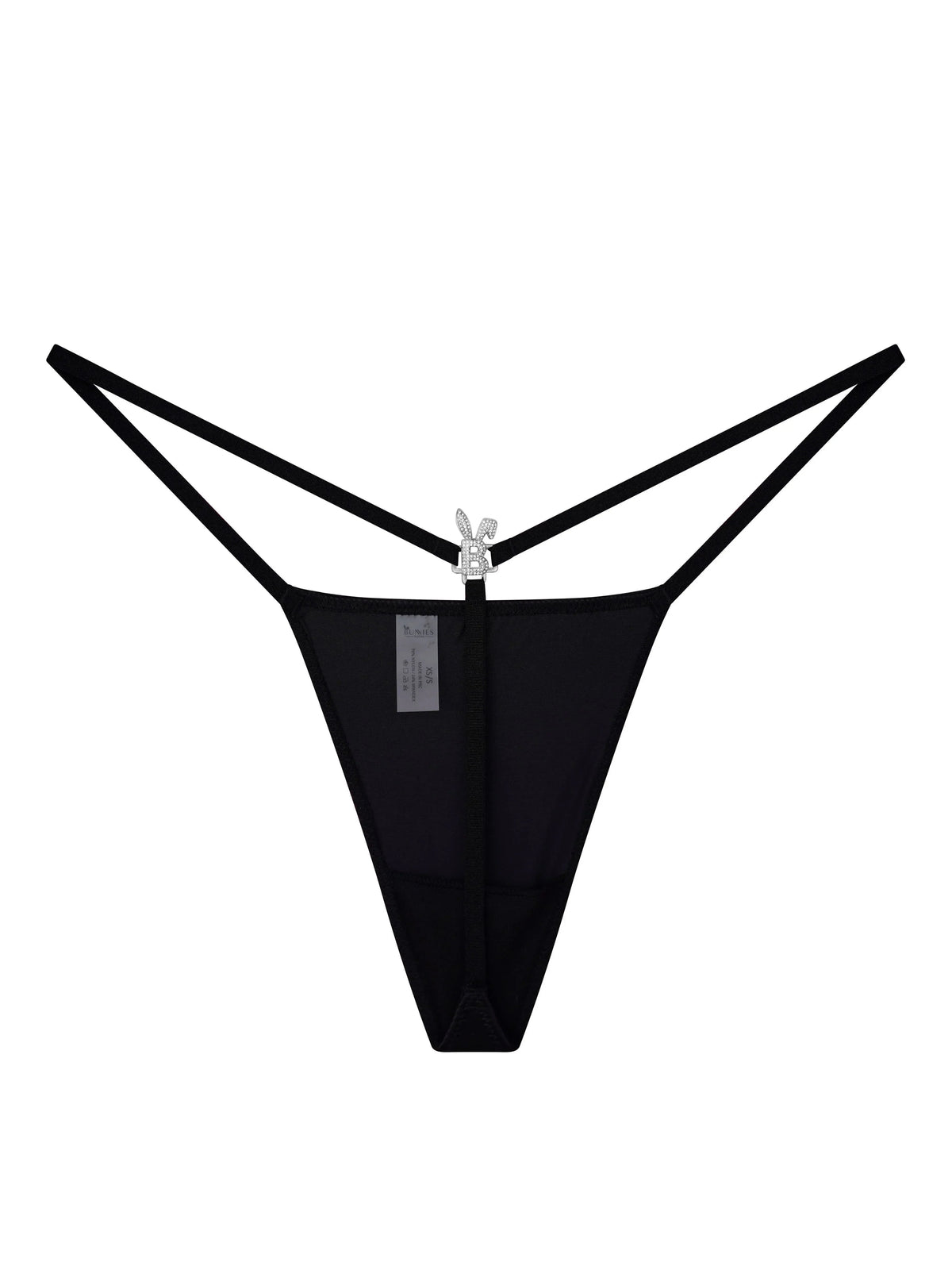 ICED OUT G-STRING IN BLACK