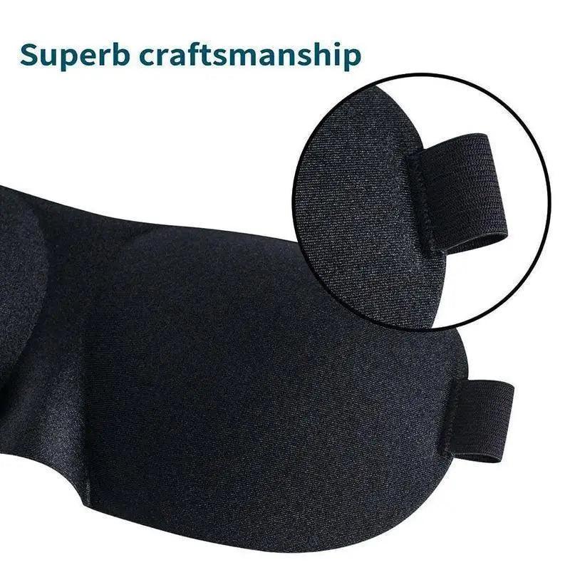 Black 3D Sleep Natural Sleeping Mask Eye Adjustable Strap Eye Mask Cover Portable Travel Blindfold Comfortable Mask For Sleeping