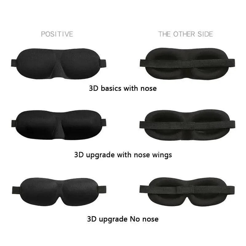 Black 3D Sleep Natural Sleeping Mask Eye Adjustable Strap Eye Mask Cover Portable Travel Blindfold Comfortable Mask For Sleeping