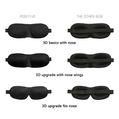 Black 3D Sleep Natural Sleeping Mask Eye Adjustable Strap Eye Mask Cover Portable Travel Blindfold Comfortable Mask For Sleeping