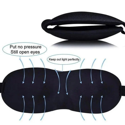 Black 3D Sleep Natural Sleeping Mask Eye Adjustable Strap Eye Mask Cover Portable Travel Blindfold Comfortable Mask For Sleeping