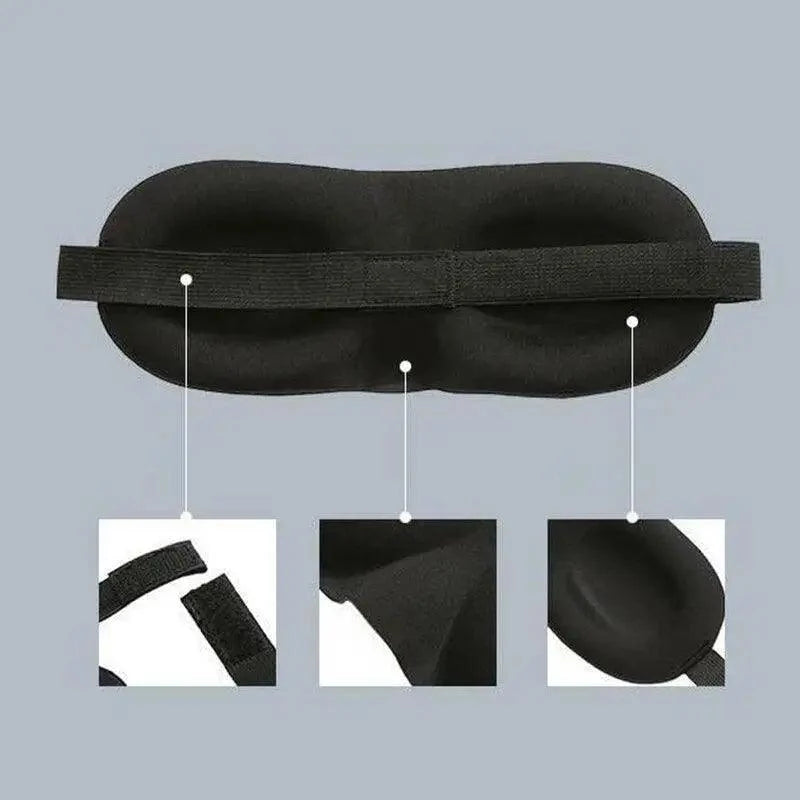 Black 3D Sleep Natural Sleeping Mask Eye Adjustable Strap Eye Mask Cover Portable Travel Blindfold Comfortable Mask For Sleeping