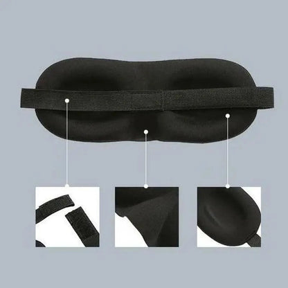 Black 3D Sleep Natural Sleeping Mask Eye Adjustable Strap Eye Mask Cover Portable Travel Blindfold Comfortable Mask For Sleeping