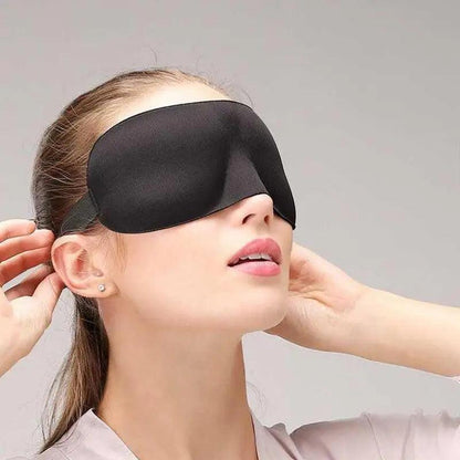 Black 3D Sleep Natural Sleeping Mask Eye Adjustable Strap Eye Mask Cover Portable Travel Blindfold Comfortable Mask For Sleeping