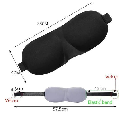 Black 3D Sleep Natural Sleeping Mask Eye Adjustable Strap Eye Mask Cover Portable Travel Blindfold Comfortable Mask For Sleeping