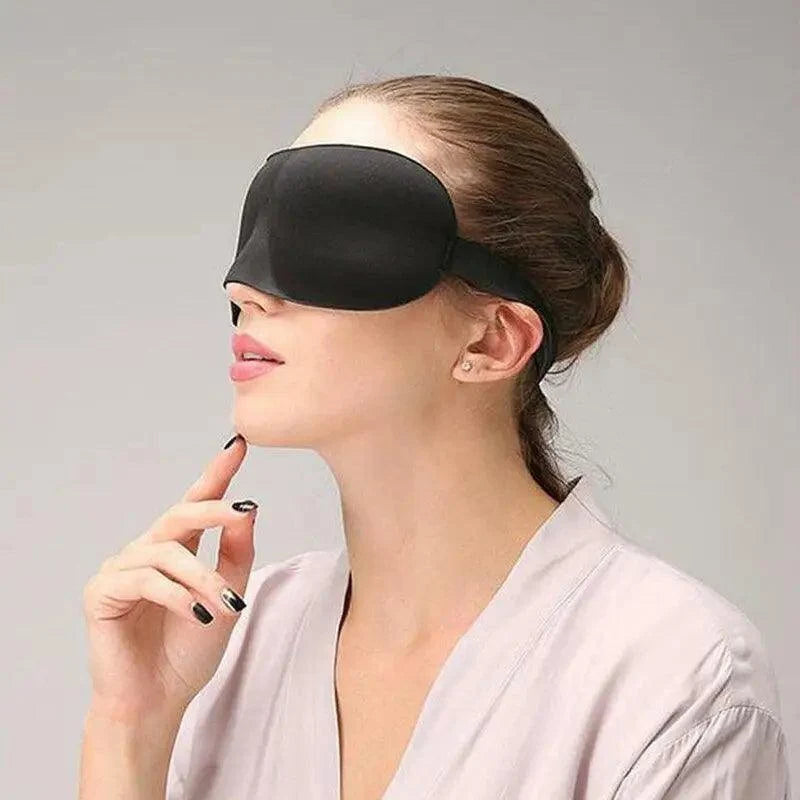 Black 3D Sleep Natural Sleeping Mask Eye Adjustable Strap Eye Mask Cover Portable Travel Blindfold Comfortable Mask For Sleeping