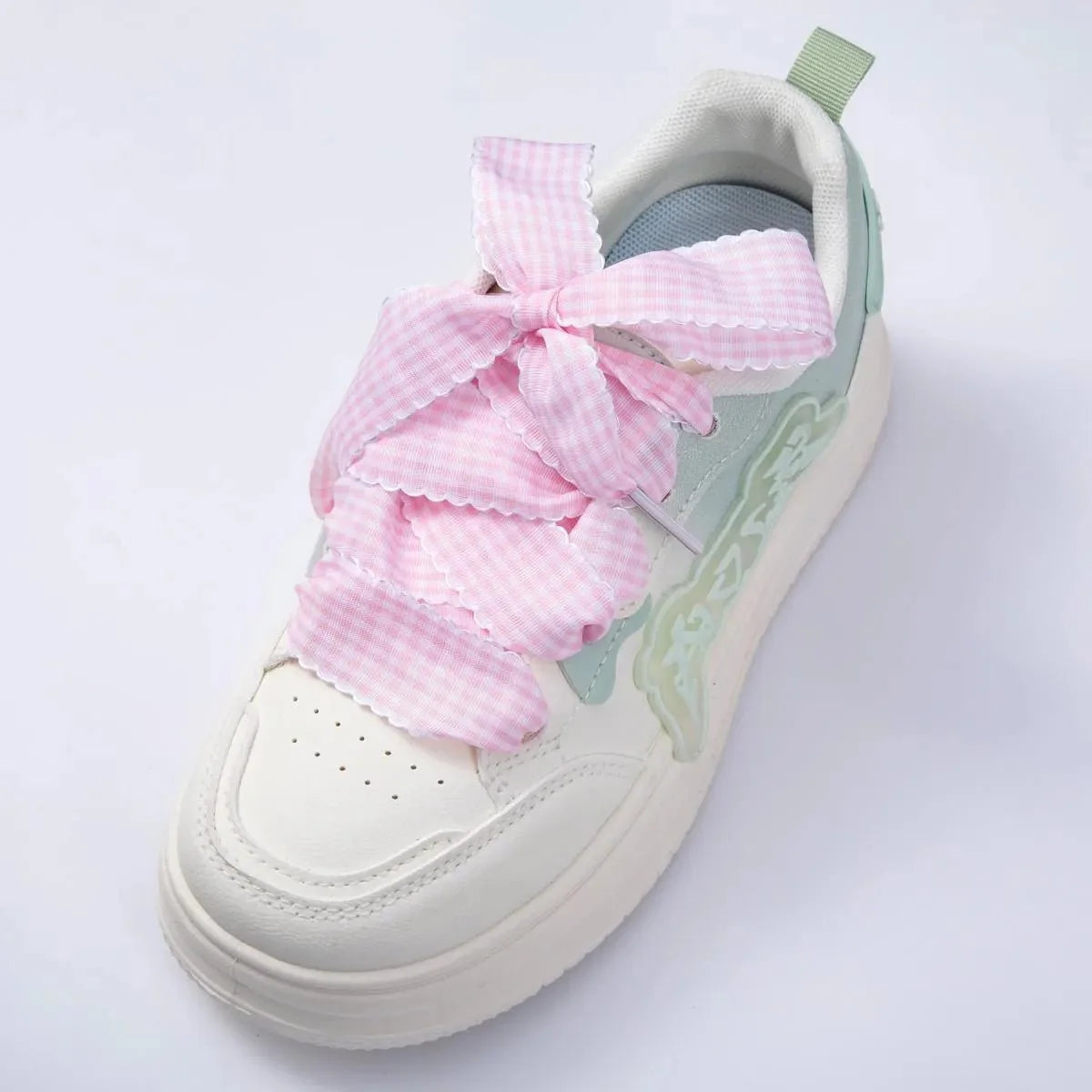 Black, Blue, Red, Pink Gingham Checkered Retro Ribbon Shoelaces | WB00296 - WB00299