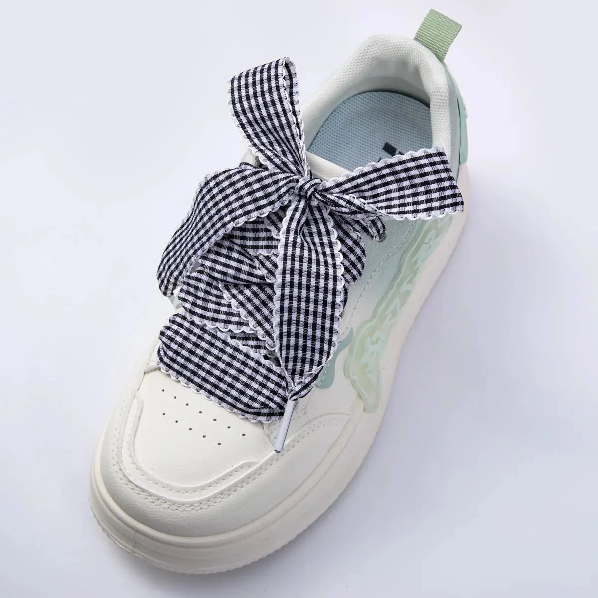 Black, Blue, Red, Pink Gingham Checkered Retro Ribbon Shoelaces | WB00296 - WB00299